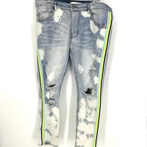 KDNK 11 4 14 11 Size 38 Distressed Jeans Ribbon Embellished